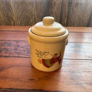 Festive Ceramic Jar with Lid